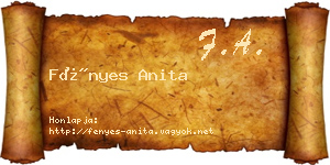 Fényes Anita névjegykártya