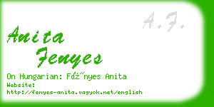 anita fenyes business card